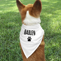 Personalised Name And Paw Print Pet / Dog Bandana